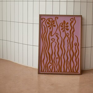 Modern Scandinavian Print, Pink and Orange Art: Downloadable Print ...