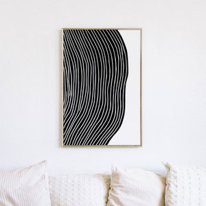 Large Abstract Printable Artwork, Modern Wall Decor Print, Black and White Wall Art,DOWNLOADABLE Print Abstract Line Art Print Poster 24x36 image 4