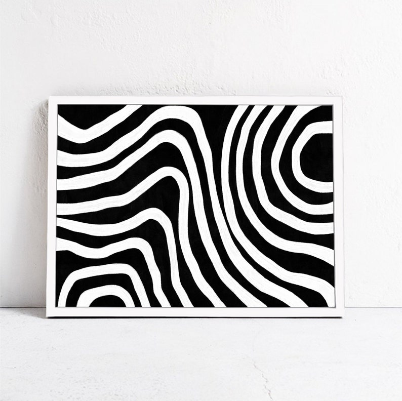DOWNLOADABLE PRINT Abstract Black and White Print. Oversized Etsy