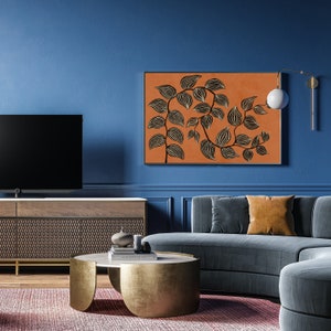 House Plant Painting: Orange Printable Wall Art, Boho Home Decor ...