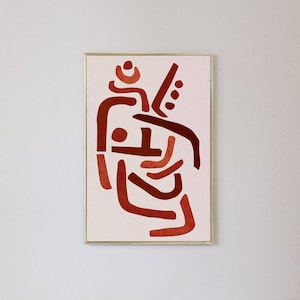 Gebrannte Orange Wandkunst: Großer Druck zum Herunterladen. Burgundy rot druckbare Kunst Poster, große abstrakte Kunst, rot abstrakte mittlere moderne Kunst