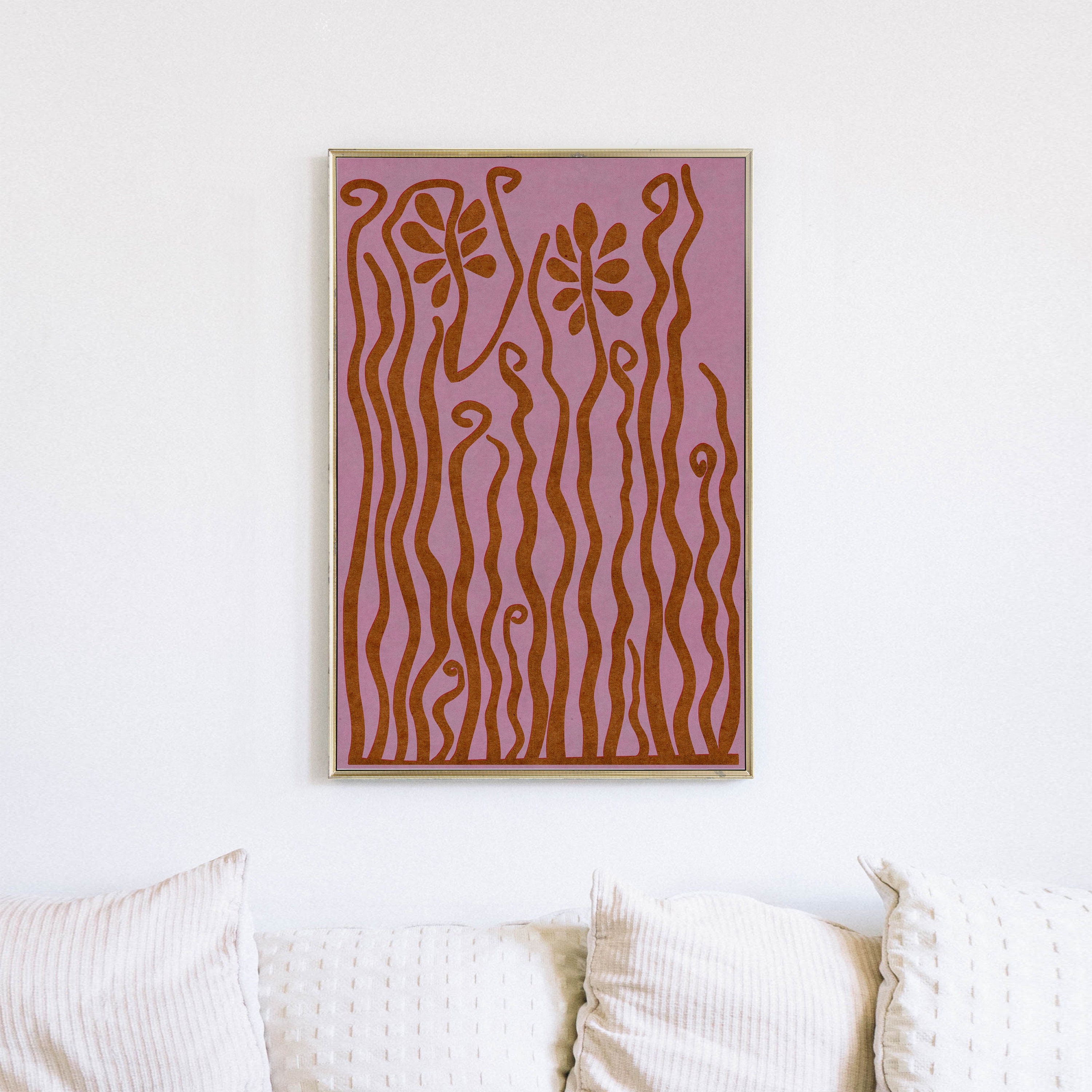 Modern Scandinavian Print Pink and Orange Art: Downloadable | Etsy