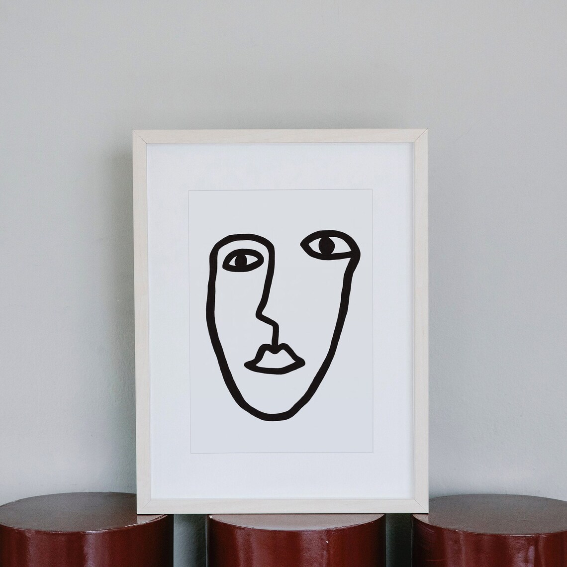 Line Art Print, Line Drawing, Face Poster Black and White Digital Print ...