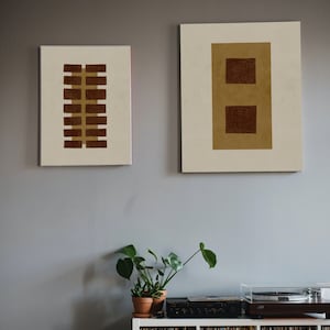 Geometric Art Print Set Of 2, Beige Brown Olive Green Earth Tones Wall Art: DIGITAL DOWNLOADABLE Print Set of 2 Abstract Printable Posters