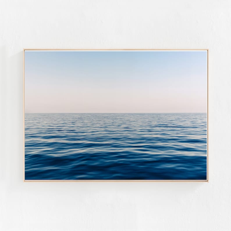 Ocean Print, Sea Horizon Print, Ocean Waves Printable Art Print, Ocean Photography, DIGITAL DOWNLOAD Print, Blue Sea Print Art, Nautical Art image 1
