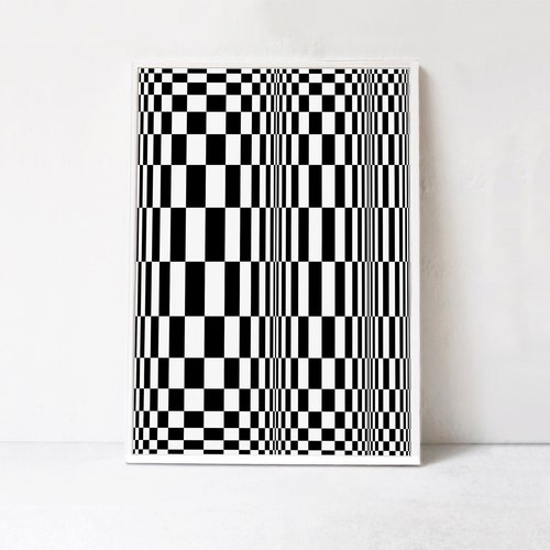 Optical Illusion Art: Black and White Print INSTANT DOWNLOAD - Etsy
