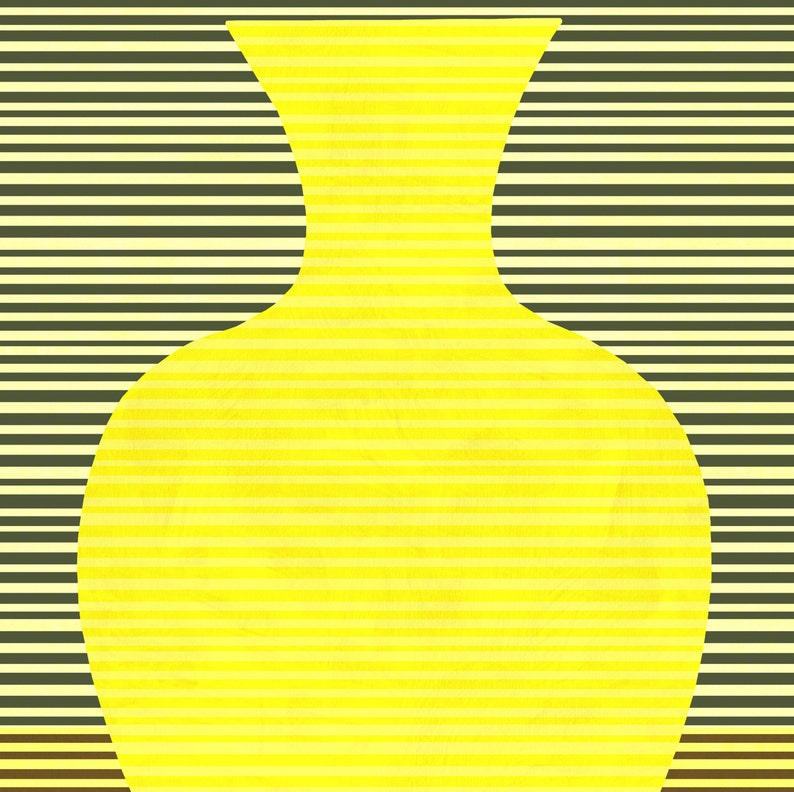 Cartel de jarrón amarillo imprimible arte: Galería arte pared impresión descargable. Colorido estampado de arte digital, cartel de arte amarillo ecléctico decoración hogar A1 imagen 6