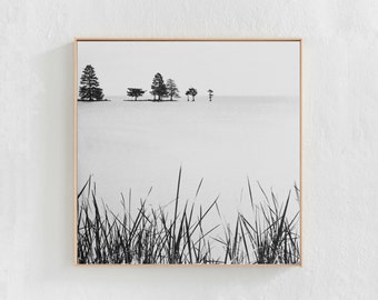 Black and White Print, Landscape Print, Black and White Photography Print Download, Square Print, Nature Print, Minimalist Art PRINTABLE Art
