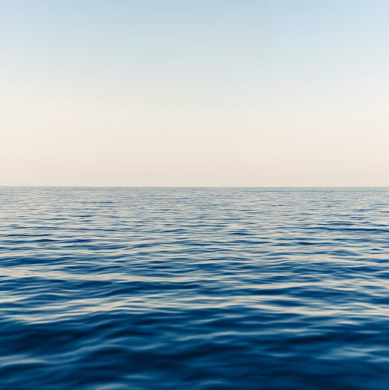 Ocean Print, Sea Horizon Print, Ocean Waves Printable Art Print, Ocean Photography, DIGITAL DOWNLOAD Print, Blue Sea Print Art, Nautical Art image 3