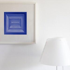 Cobalt Blue Abstract Art Print, Square Wall Art Downloadable Art Print, Large Abstract Digital Print, Contemporary Printable Art 30x30 image 2