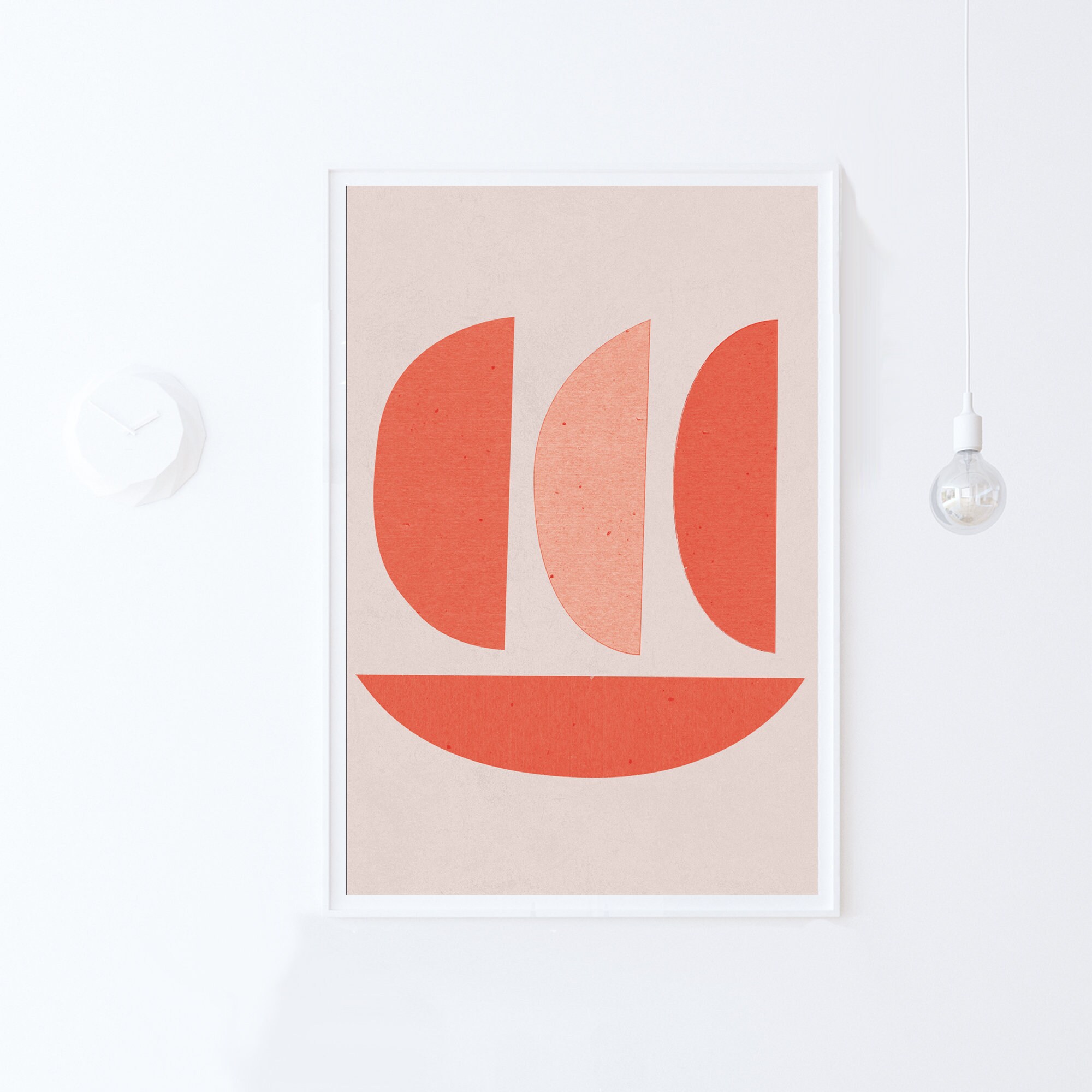 Large Abstract Printable Artwork Red Art Prints Wall Art Mid | Etsy