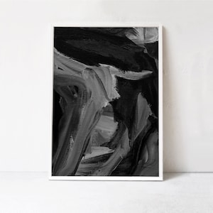 Black Abstract Art, Modern Print DIGITAL DOWNLOAD Art, Black Wall Art, Large Art Print, Abstract Printable Art, Modern Art, Black Art