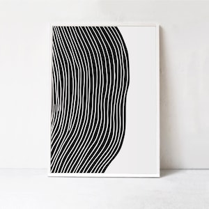 Large Abstract Printable Artwork, Modern Wall Decor Print, Black and White Wall Art,DOWNLOADABLE Print  Abstract Line Art Print Poster 24x36
