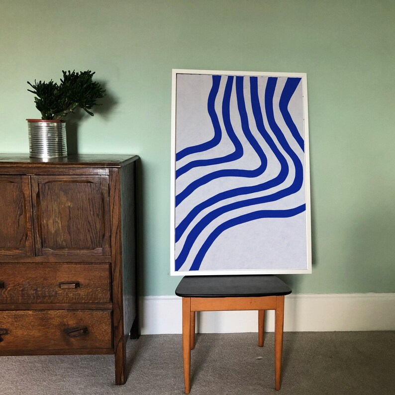 Large Wall Art Blue Abstract PRINTABLE ART Contemporary Art Etsy