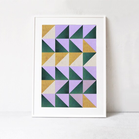 北欧 Abstract Geometric Artwork ポスター A1版 Mid Century Modern Geometric Print DIGITAL DOWNLOAD Printable