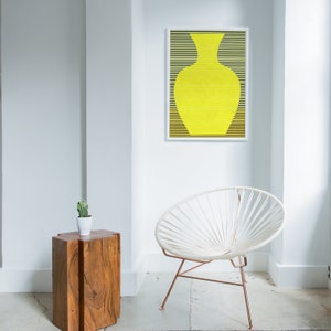 Cartel de jarrón amarillo imprimible arte: Galería arte pared impresión descargable. Colorido estampado de arte digital, cartel de arte amarillo ecléctico decoración hogar A1 imagen 3