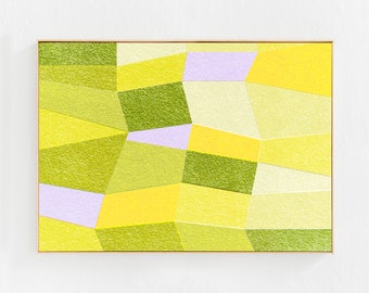 Abstract PRINTABLE ART: Yellow and Green Wall Decor, Spring Colors Art Print Wall Art, Abstract Digital Downloadable Print, Chartreuse Decor