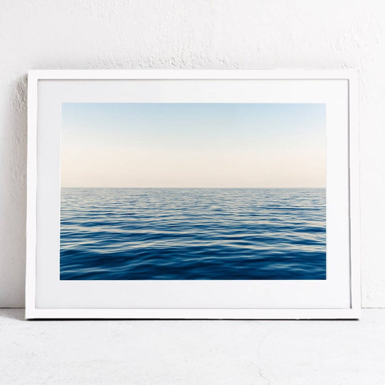Ocean Print, Sea Horizon Print, Ocean Waves Printable Art Print, Ocean Photography, DIGITAL DOWNLOAD Print, Blue Sea Print Art, Nautical Art image 4