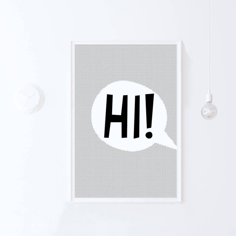 Hi Poster, Kids Print, Hi Print Kids Room Wall Decor Print Wall Art, Playroom Art INSTANT DOWNLOAD PRINTABLE Art, Kids Room Printable Poster image 2