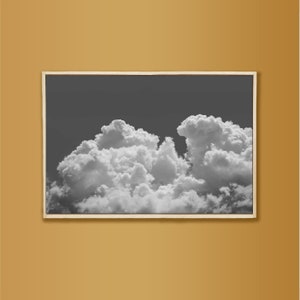 Cloud Print Cloud Wall Art Print, Cloud Printable Art Print, Large Wall Art,Black And White Photography Download Print 24x36 Digital Print