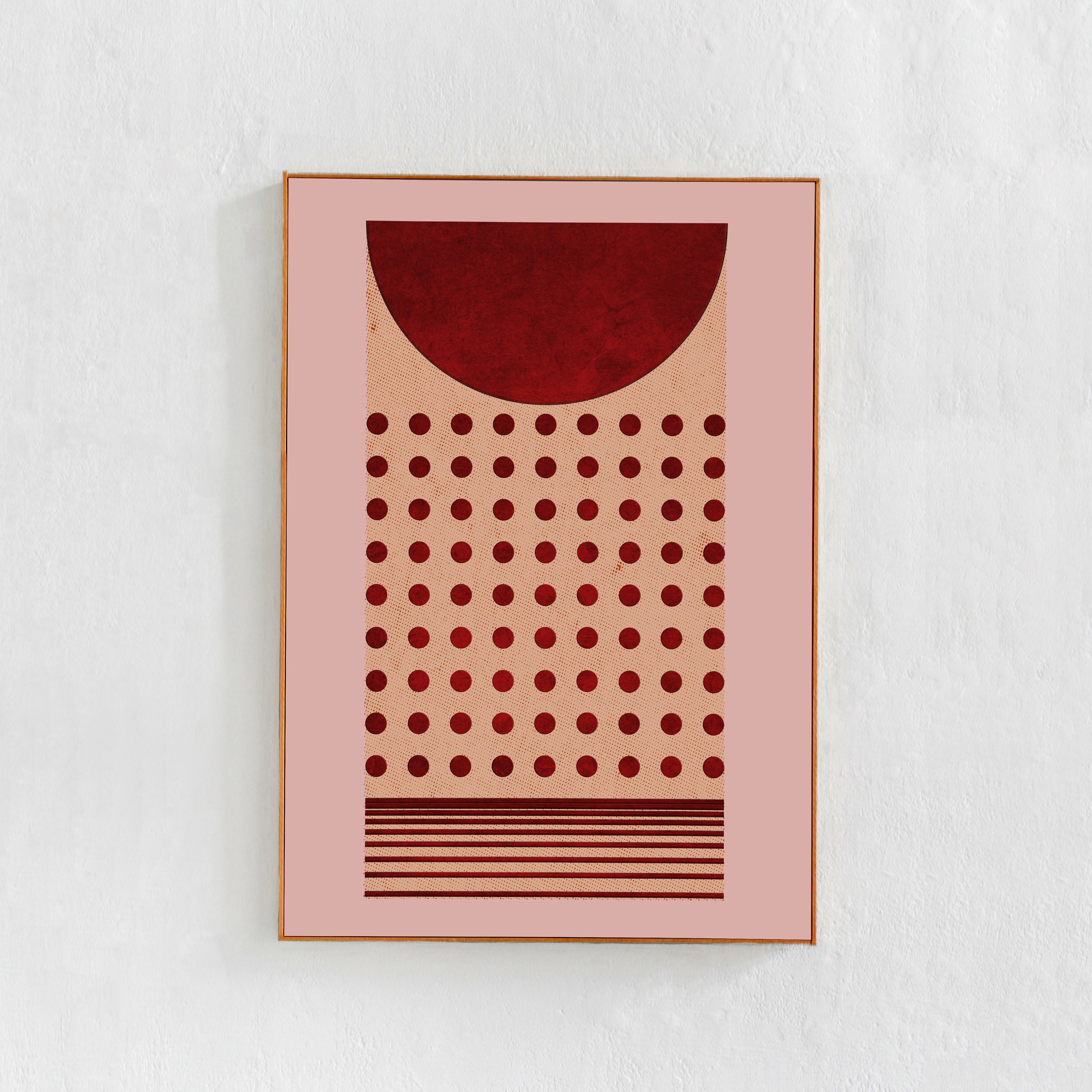 Art mural imprimable rose pâle bordeaux rouge : affiche d'art TÉLÉCHARGEABLE, grande affiche géométrique abstraite, art contemporain de style scandi