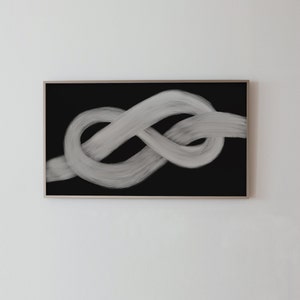 Samsung Frame TV Art Download- Abstract Line, The Knot art. Instant Download for Samsung Frame TV, black, contemporary tv art 3840x2160