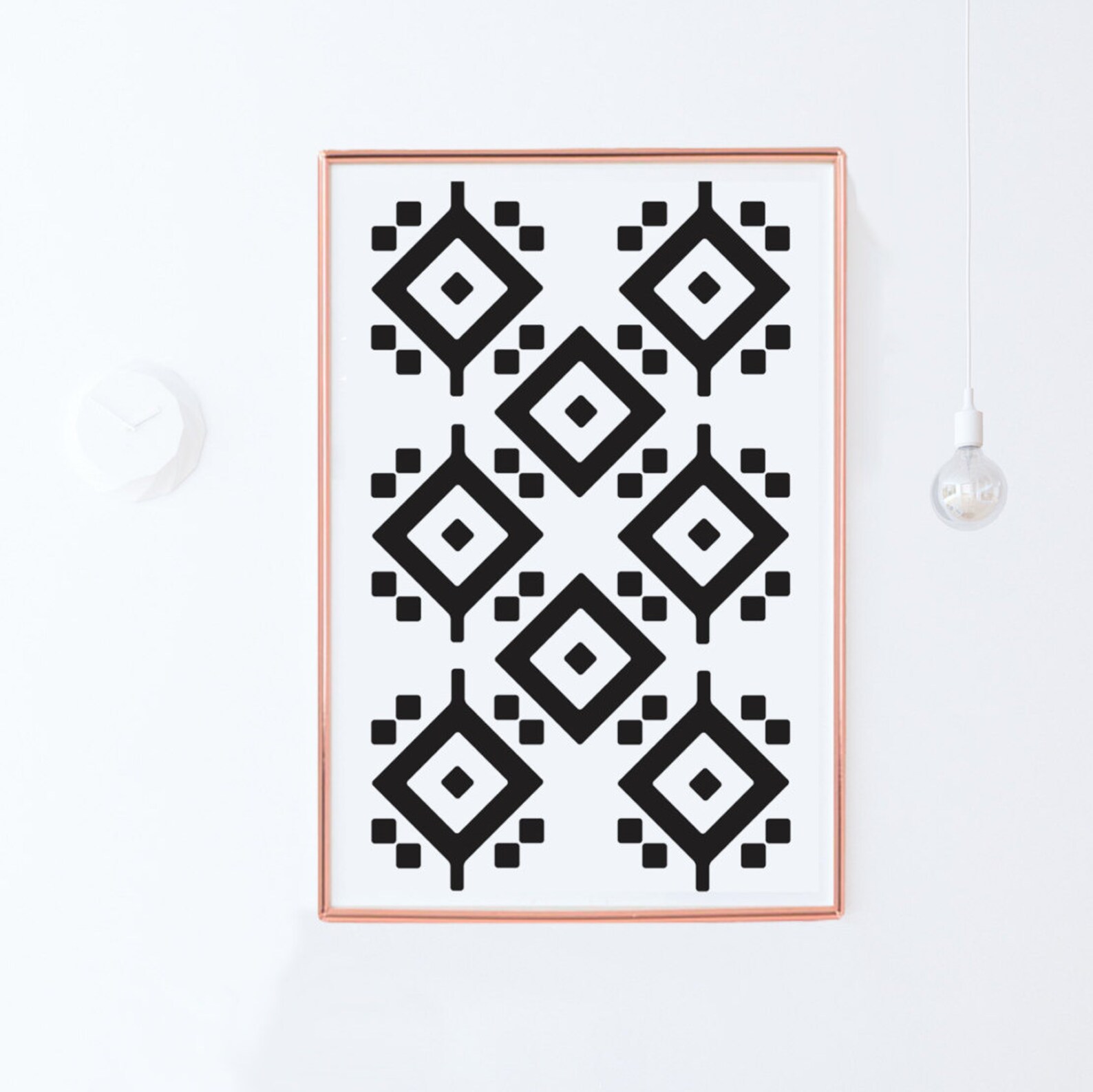 Black and White Geometric Wall Art PrintGeometric Etsy