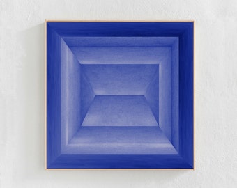 Cobalt Blue Abstract Art Print, Square Wall Art Downloadable Art Print, Large Abstract Digital Print, Contemporary Printable Art 30x30