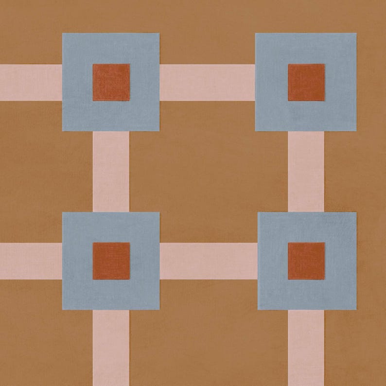 Digital herunterladbare Kunstdruck: braunes und blaues Wanddekor in neutralen Tönen, zeitgenössisches geometrisches Poster zum Selbstdrucken, 24x36 Bild 3