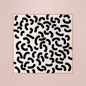 Puede incluir: Impresi&oacute;n de arte abstracto en blanco y negro con un patr&oacute;n de formas curvas que se asemejan a un dise&ntilde;o org&aacute;nico estilizado.