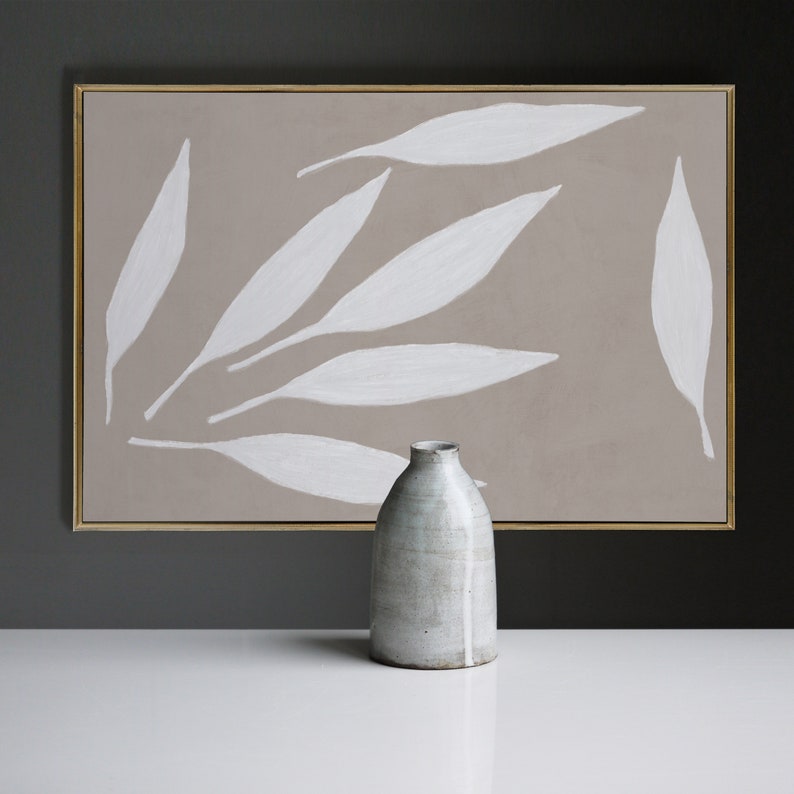 Scandi Home Decor: horizontal downloadable art print, Beige Abstract, contemporary printable art, neutral tones art for bedroom living room image 7
