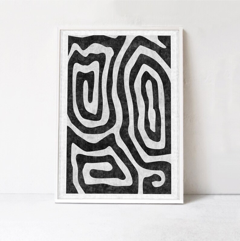 Black and White Digital Downloadable Print: Abstract Printable - Etsy