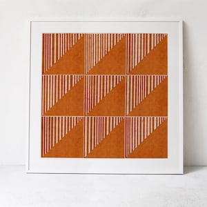 Burnt Orange Wall Art Print DIGITAL DOWNLOAD Art Terracotta Mid Modern Geometric Wall Art Downloadable Print Large Square Printable Art Boho image 3