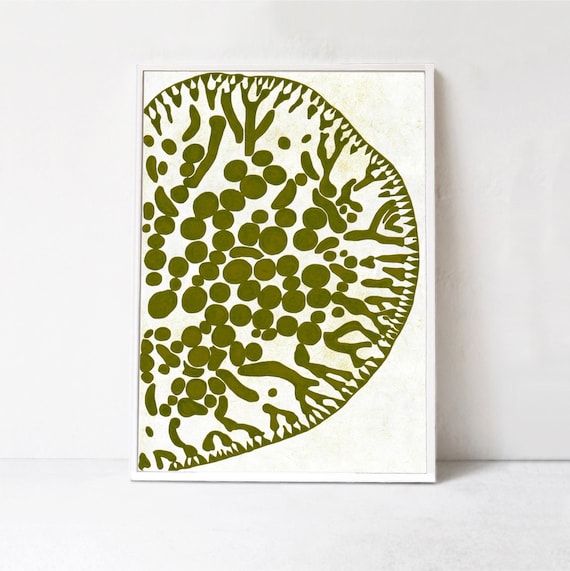 Olive green wall art print: Eclectic Home Decor Poster Printable Art. Abstract downloadable art print, Digital Abstract Art, Chartreuse art