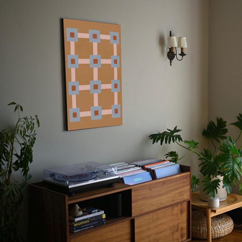 Digital herunterladbare Kunstdruck: braunes und blaues Wanddekor in neutralen Tönen, zeitgenössisches geometrisches Poster zum Selbstdrucken, 24x36 Bild 8