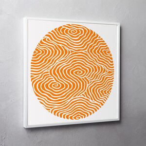 Impression cercle, impression carrée, art mural orange, téléchargement impression d'art abstrait orange, art imprimable orange, impression numérique abstraite carrée 30 x 30 image 3