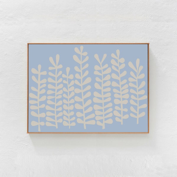 Sky blue wall art, extra large Digital Downloadable Print. Abstract Light Blue Printable Art, Mid Century Modern, Pastel Blue Home Decor A0