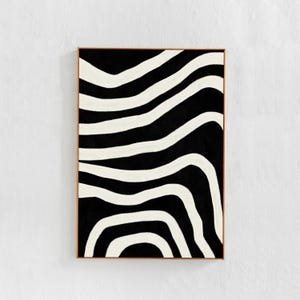 Black and White Downloadable Prints Wall Art, Abstract Waves Art Poster Printable Art, Scandinavian Boho Decor Contemporary Art Download A1