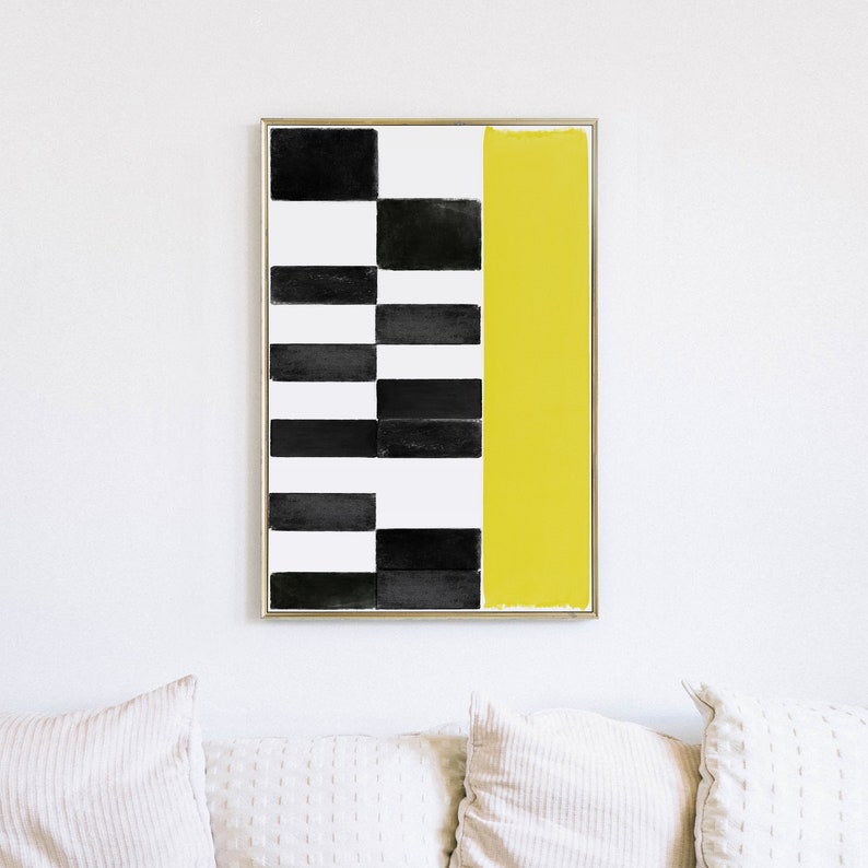 Geometric Wall Art Print, Abstract Print Large Wall Art, Abstract Printable, Abstract Art Yellow Wall Art, Modern Print DIGITAL DOWNLOAD Art image 4