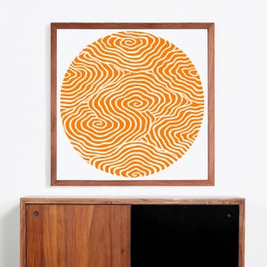 Circle Print, Square Print, Orange Wall Art, Orange Abstract Art Print Download, Orange Printable Art, Square Abstract Digital Print 30x30 image 4