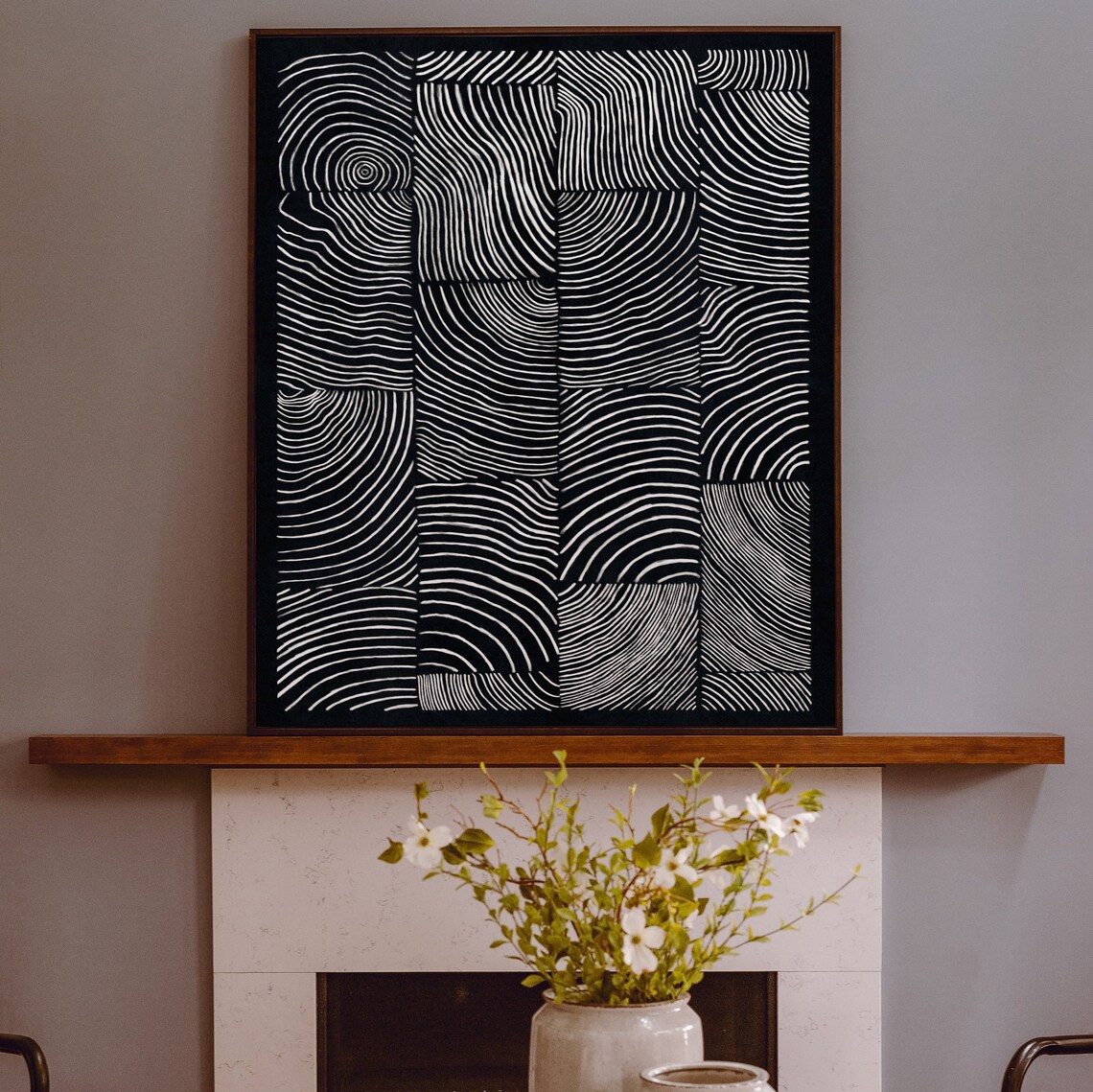 Black and White Abstract Downloadable Art Print: Contemporary - Etsy