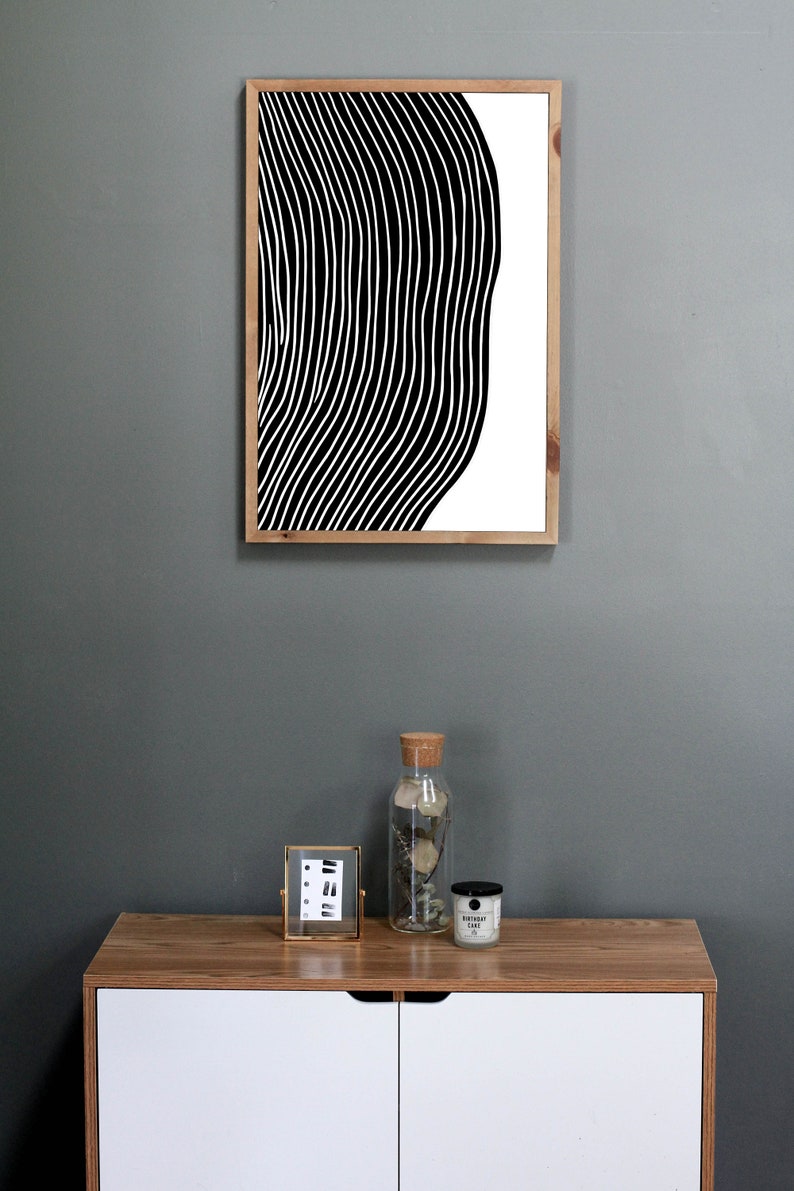 Large Abstract Printable Artwork, Modern Wall Decor Print, Black and White Wall Art,DOWNLOADABLE Print Abstract Line Art Print Poster 24x36 image 5