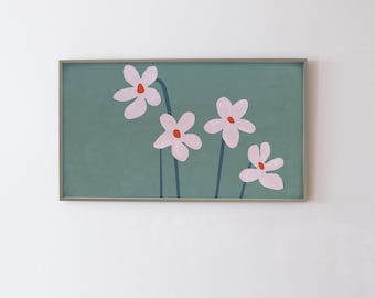 Modern Samsung Frame TV Art Download- Painting style digital art. Instant Download for Samsung Frame TV, Flowers Art 16:9 Floral Digital Art