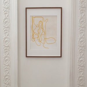 Printable Abstract Art: Digital Download Print- Minimal Line Art Printable Poster, Yellow Abstract Line Drawing, Neutral Contemporary Art image 6