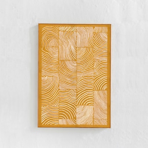 Arte amarela para impressão: impressão de arte abstrata para download, pôster. Arte amarelo mostarda, impressões boho, arte de parede, decoração eclética para casa, 24x36 A1.