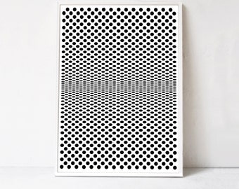 Optical Illusion Art: Black and White Print INSTANT DOWNLOAD Printable Art, Modern Geometric Art Print Poster, Contemporary Wall Art  Op Art