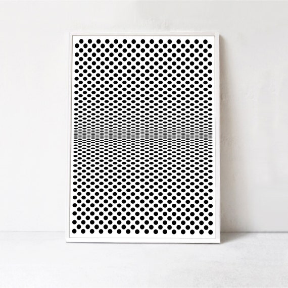 Optical Illusion Art: Black and White Print INSTANT DOWNLOAD | Etsy