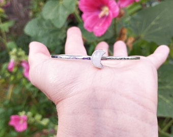 Moonstone Crescent Moon Cuff