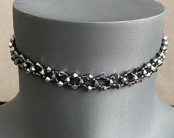 Genuine crystal, genuine crystal choker, chic, luxury jewelry, women, fashion, light chrome 2x