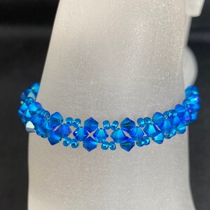 Kristallarmband, dünnes Armband, Kristall, Capriblau ab2x